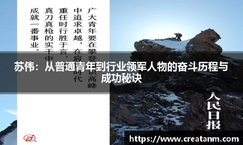 苏伟：从普通青年到行业领军人物的奋斗历程与成功秘诀